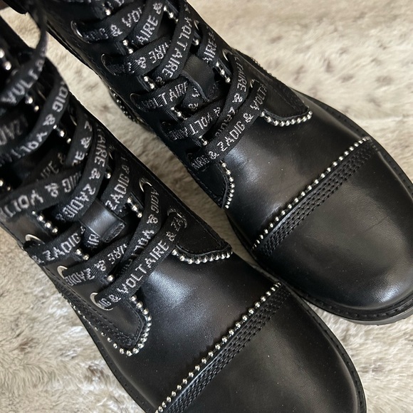 Zadig & Voltaire Womens Joe Studded Ankle Boots Size 8 - Picture 4 of 7